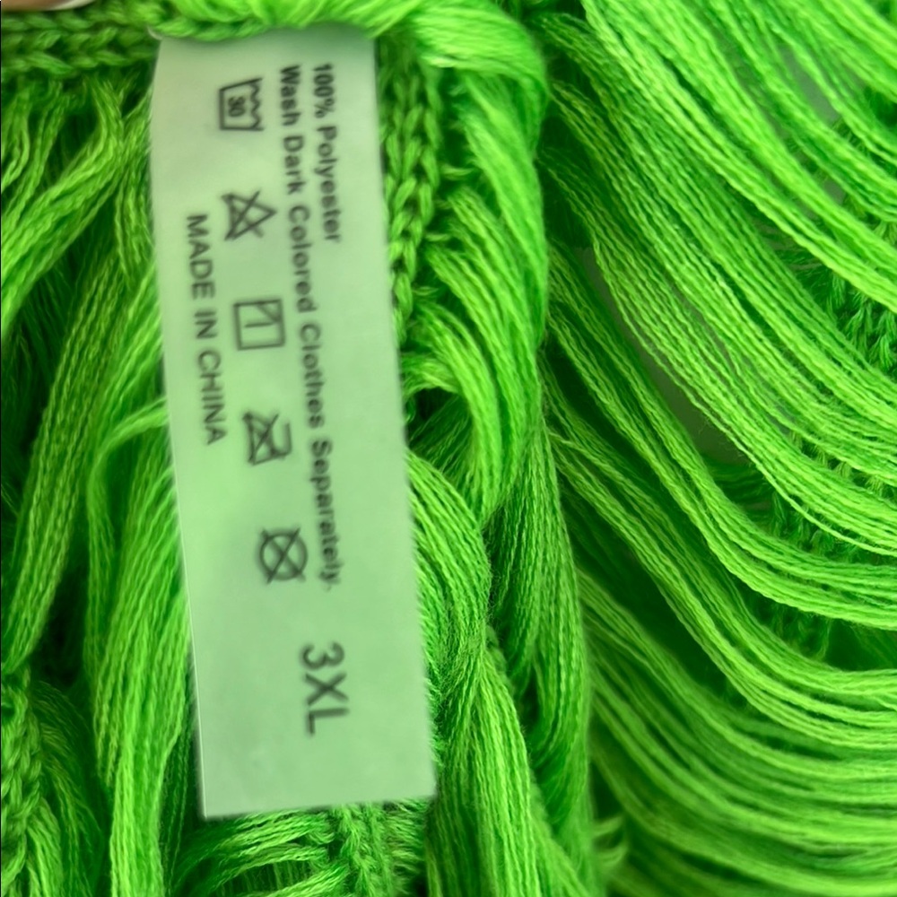 Vibrant Green Fringe Cover-Up - Picture 6 of 6